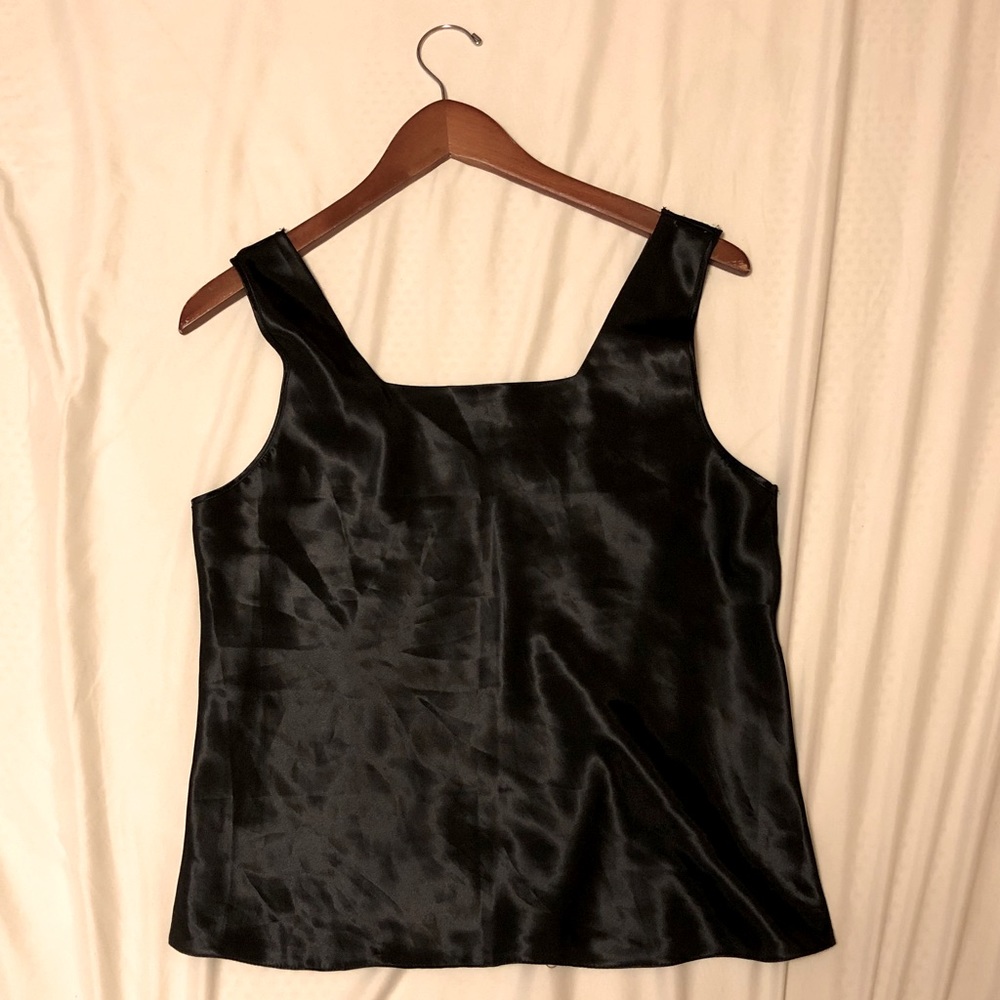 Black silky tank